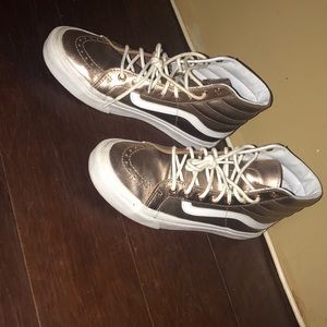 Metallic Gold high top vans